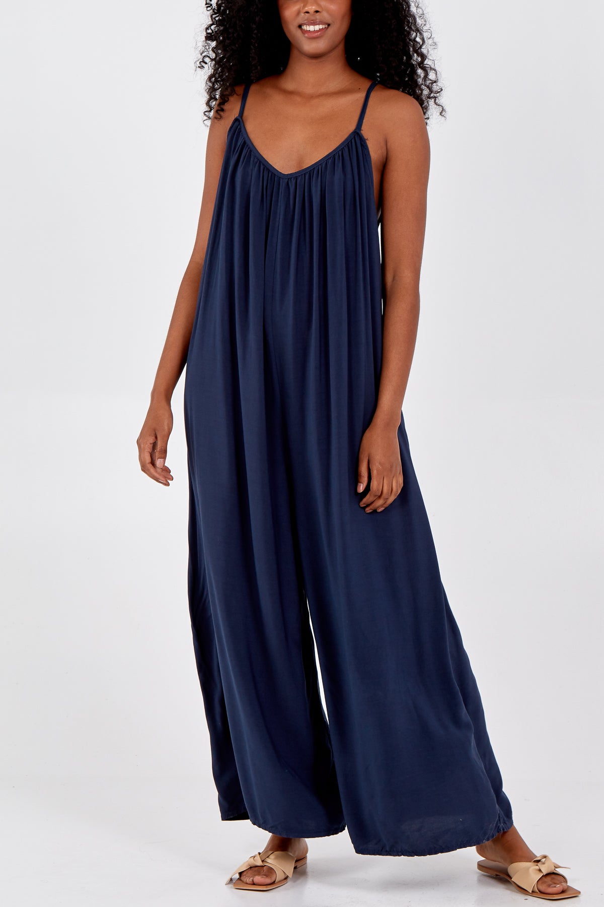 Wide Leg Strappy Jumpsuit