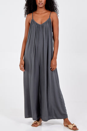 Wide Leg Strappy Jumpsuit