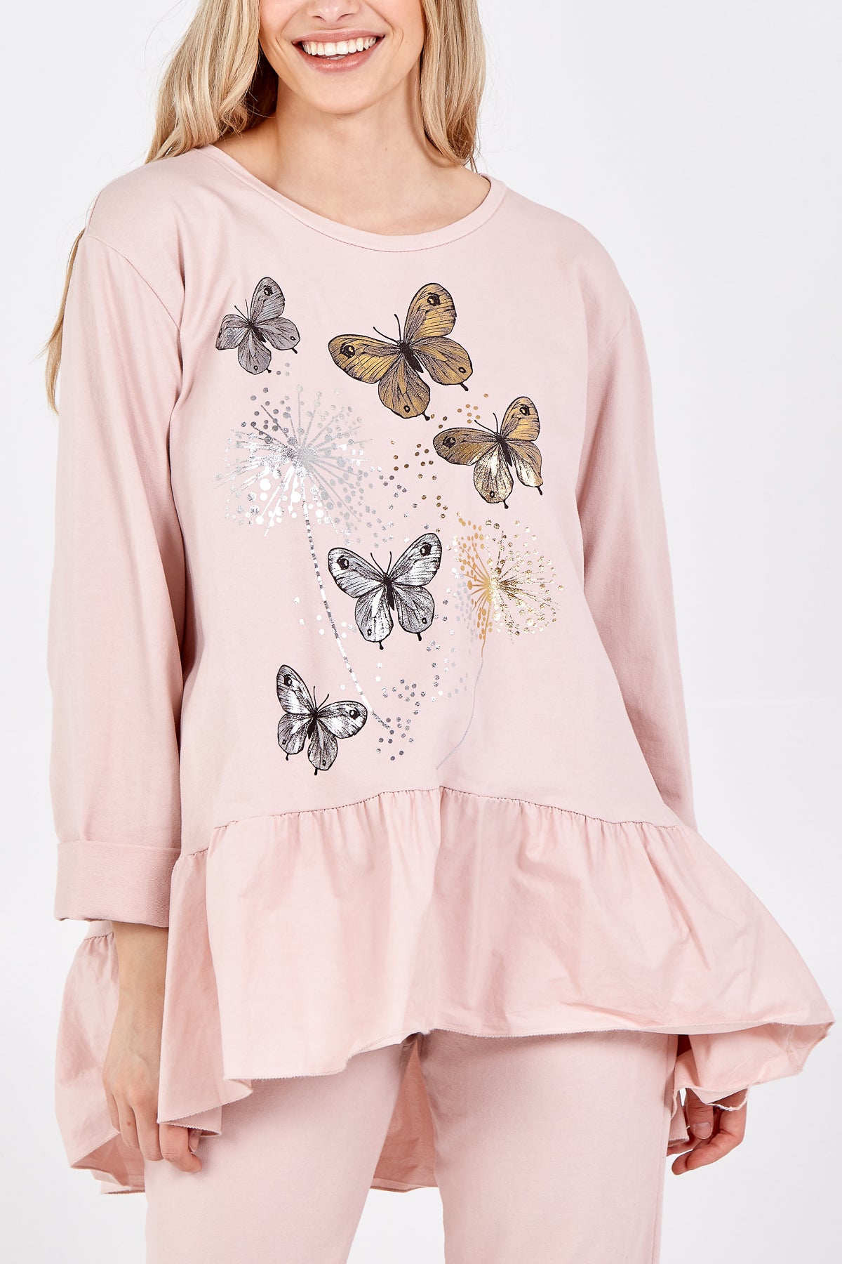 Butterfly Frill Hem Sweatshirt