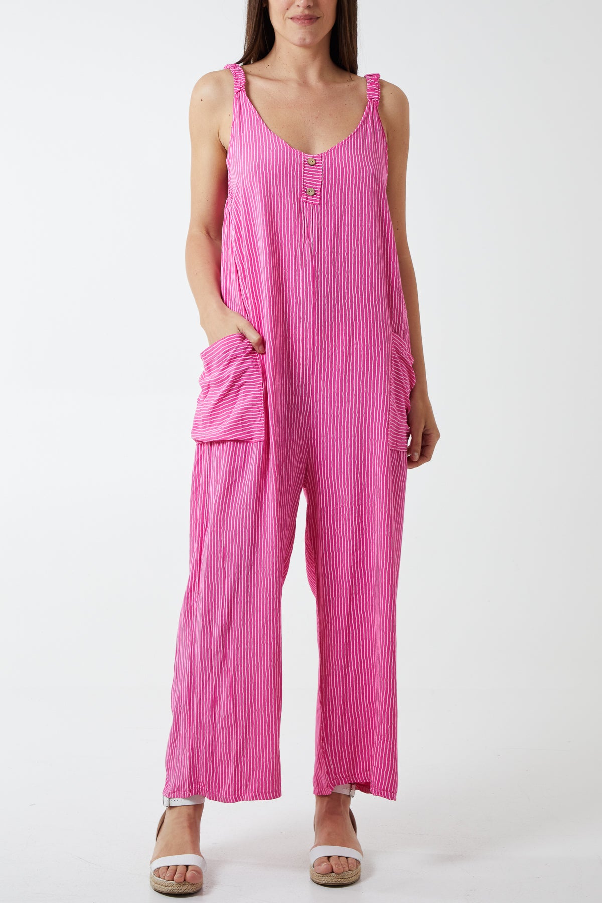 Stripe Two Pocket Jumpsuit
