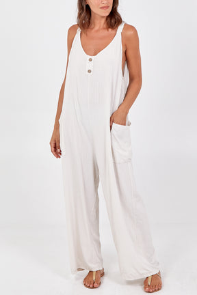 Stripe Two Pocket Jumpsuit