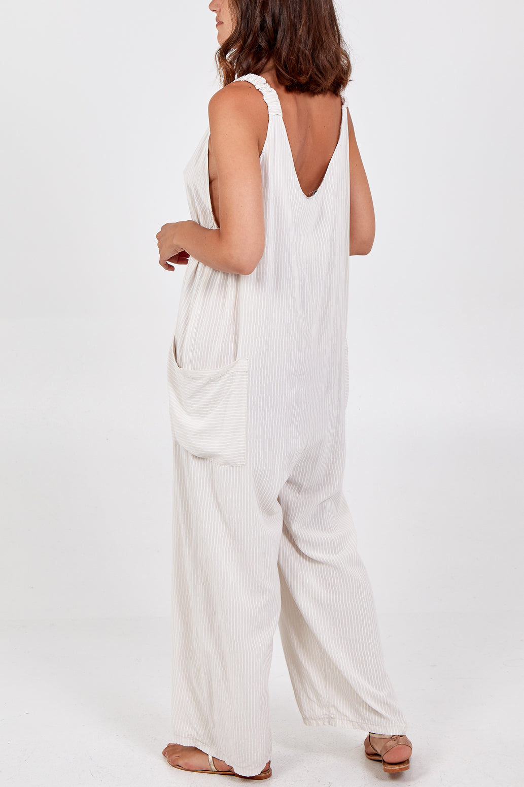 Stripe Two Pocket Jumpsuit