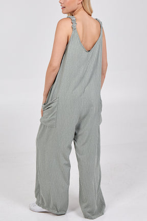 Stripe Two Pocket Jumpsuit