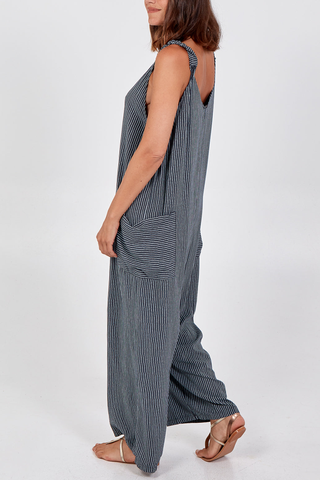 Stripe Two Pocket Jumpsuit