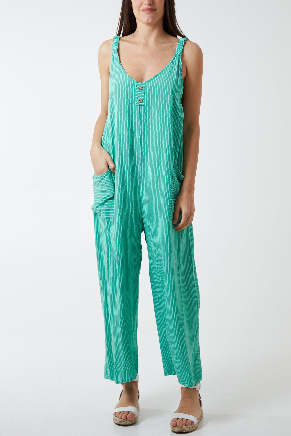 Stripe Two Pocket Jumpsuit