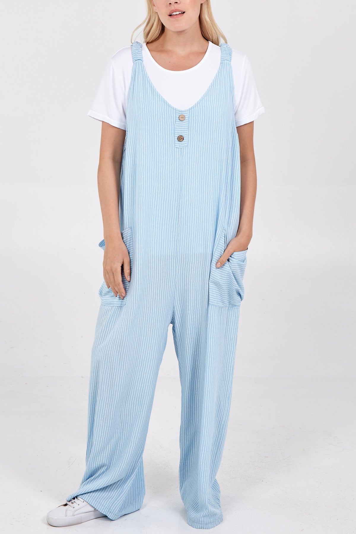 Stripe Two Pocket Jumpsuit