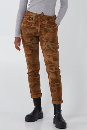 Magic Stretch Camouflage Print Drawstring Trousers