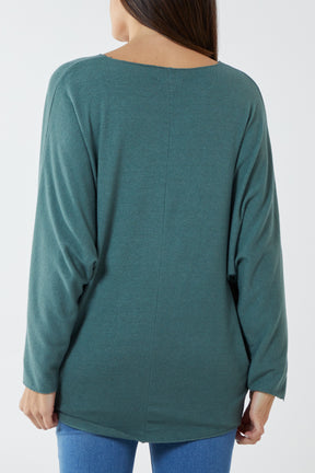 Scoop Neck long Sleeve Glitter Star Fine Knit Jumper