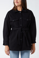 Utility Shacket With Belt