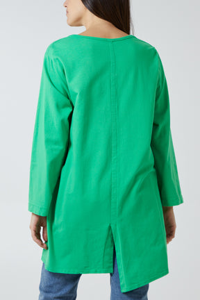 Button Front Sweat Cardigan