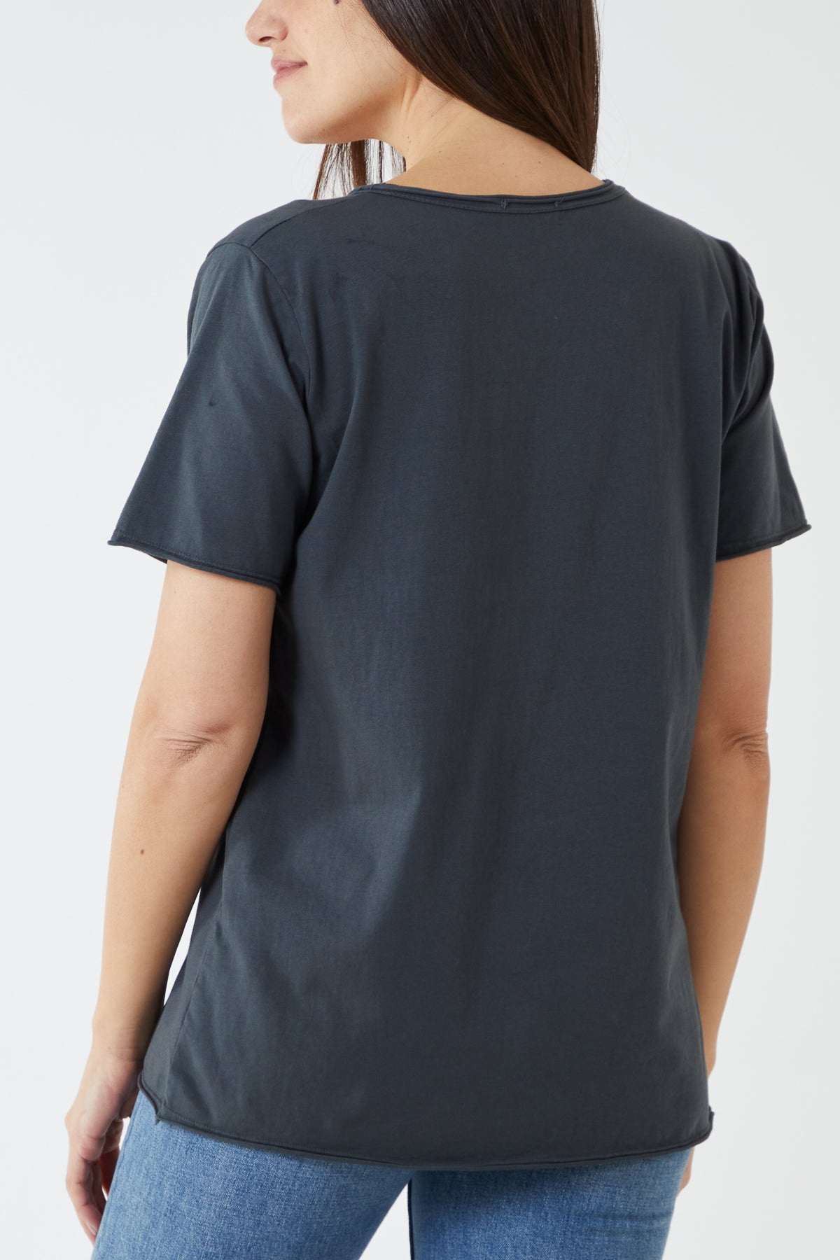 V-Neck Raw Edge T-shirt