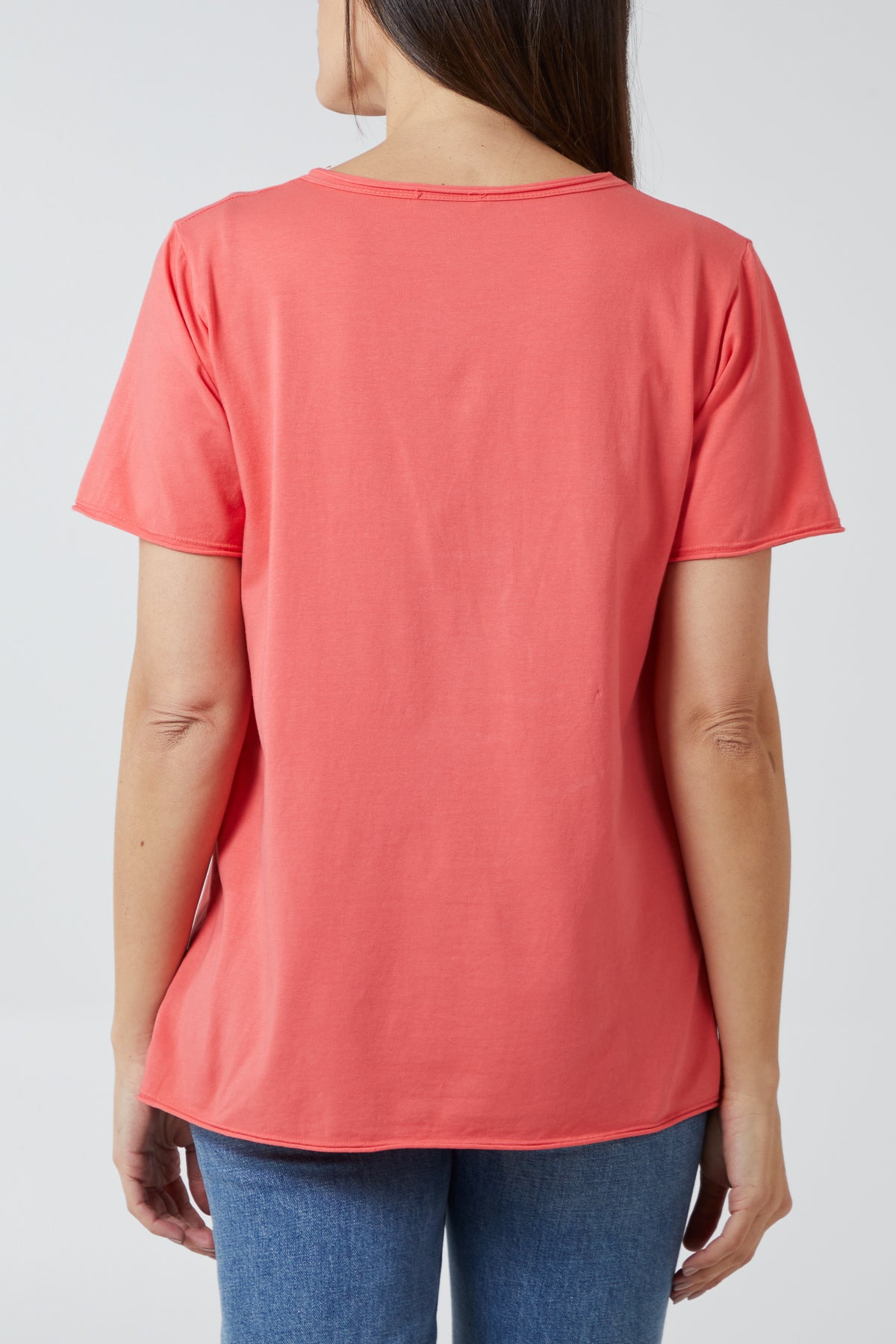 V-Neck Raw Edge T-shirt