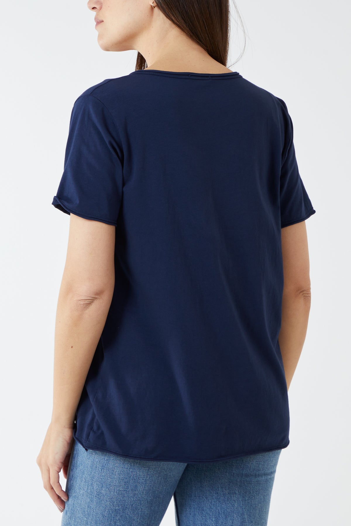 V-Neck Raw Edge T-shirt