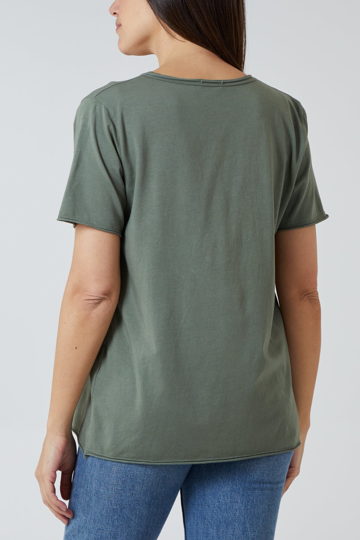 V-Neck Raw Edge T-shirt