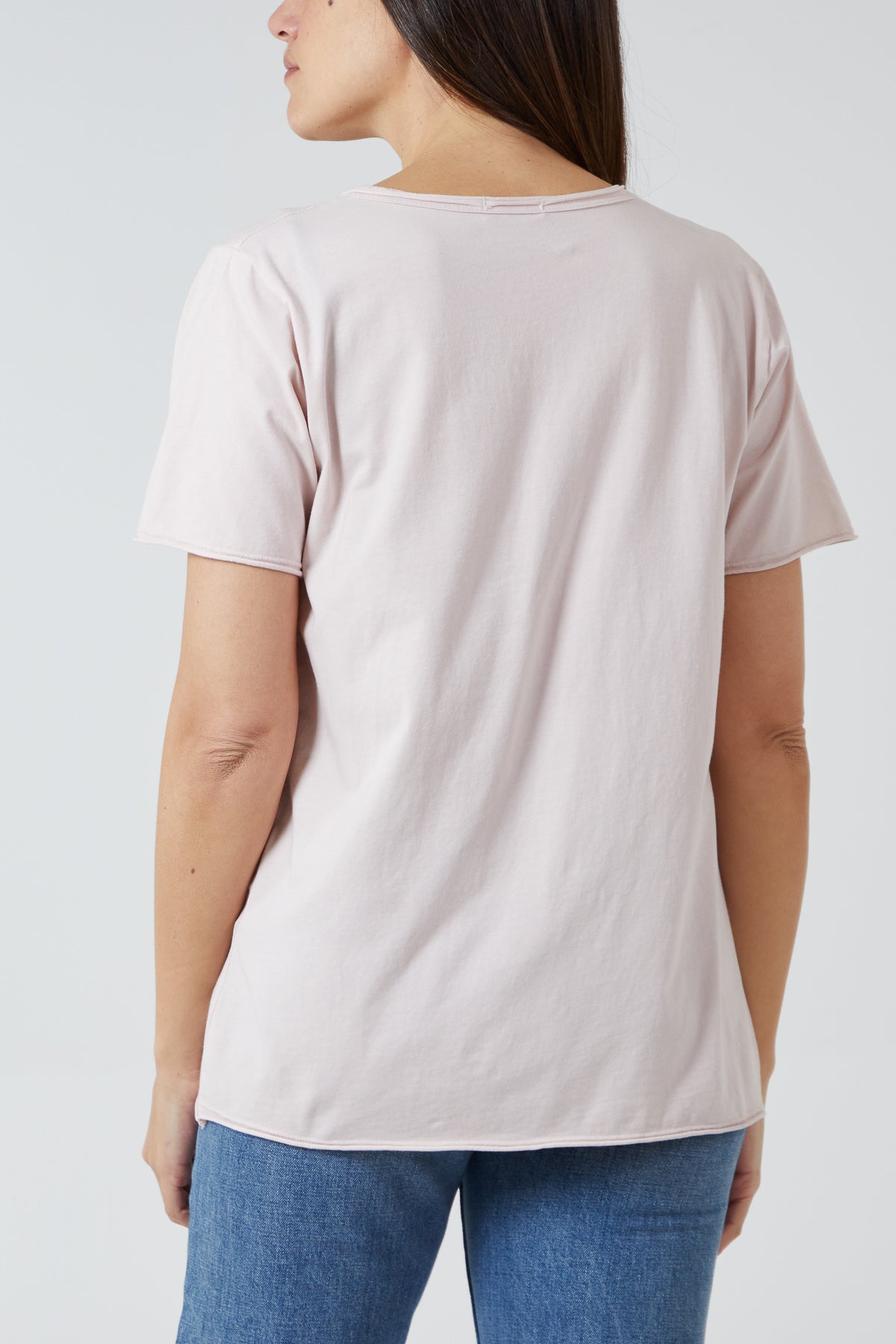 V-Neck Raw Edge T-shirt