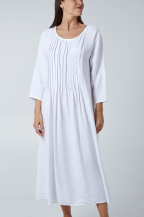 Kick Pleated Long Sleeve Maxi Dress
