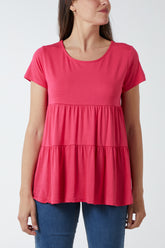 Tiered Capped Sleeve T-Shirt