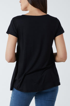 Tiered Capped Sleeve T-Shirt