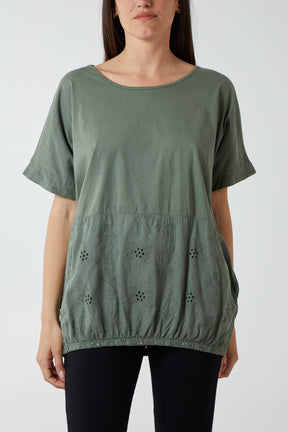 Broderie Anglaise Panel Top