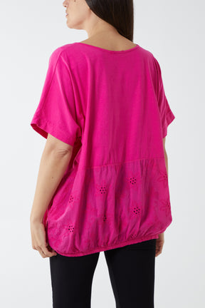 Broderie Anglaise Panel Top