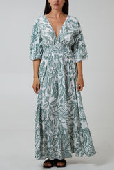 Floral Shirred Waist Maxi Dress
