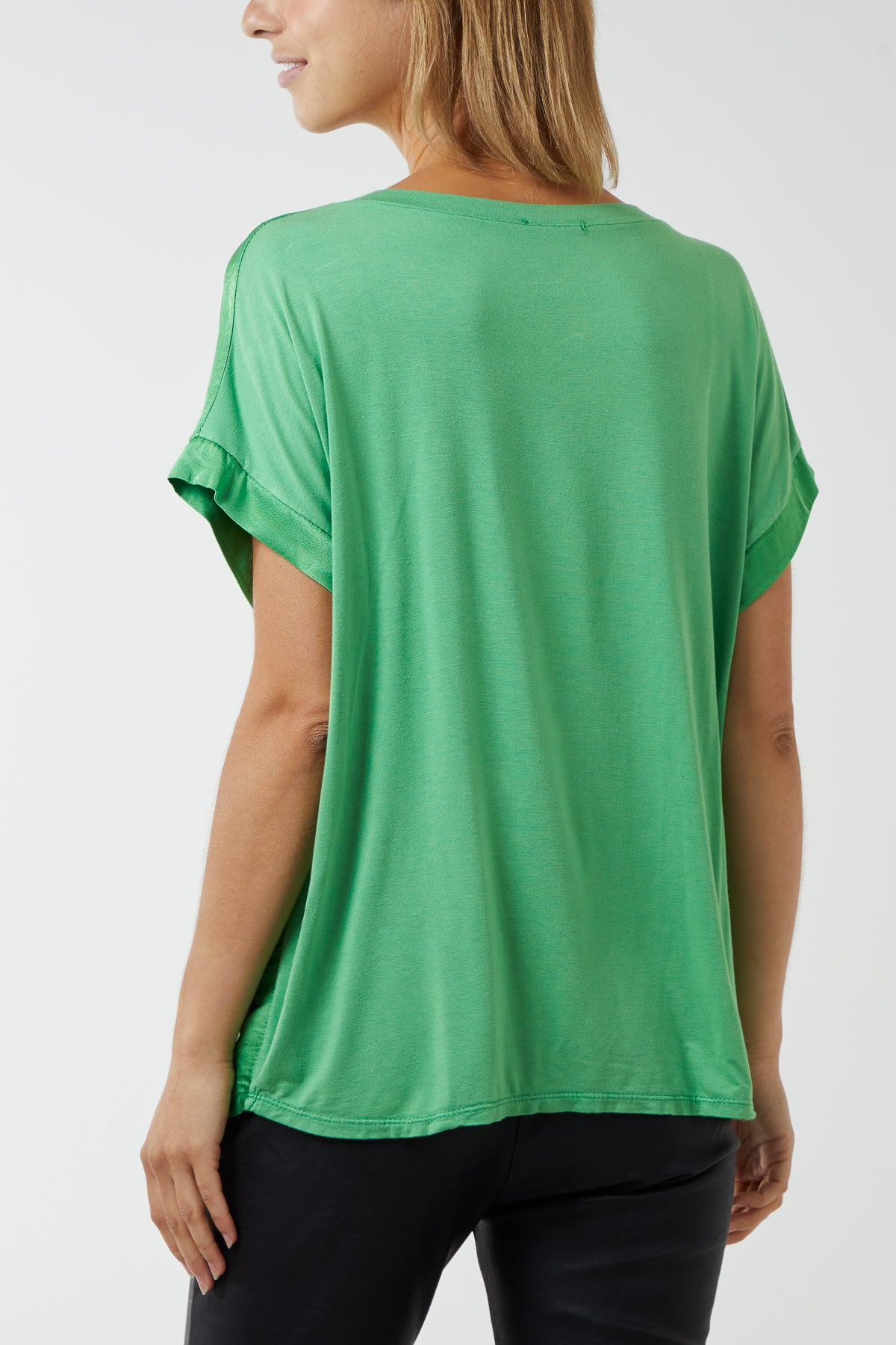 V-Neck Satin Feel T-Shirt