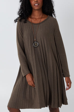 Pleated Necklace Dress