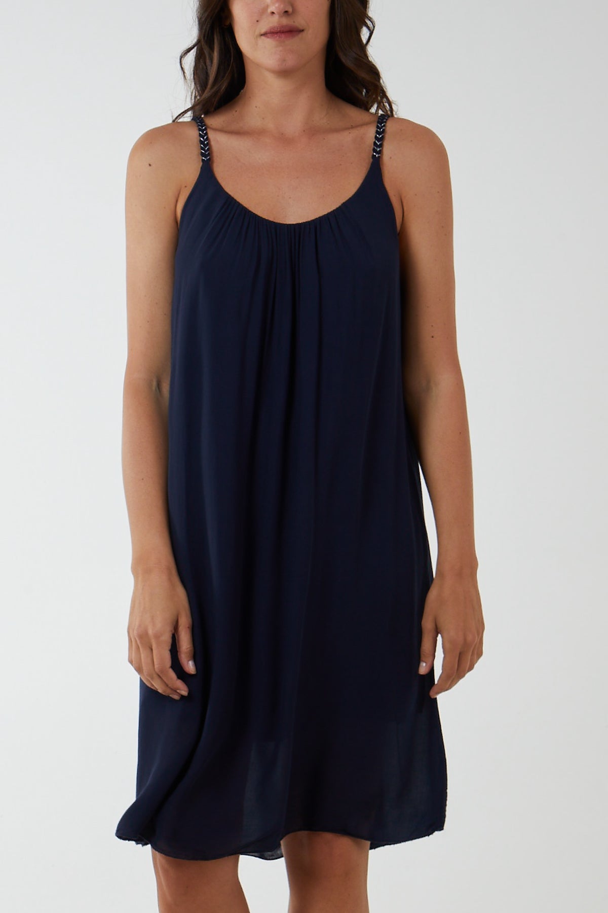 Plaited Strap Cami Shift Dress