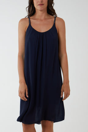 Plaited Strap Cami Shift Dress