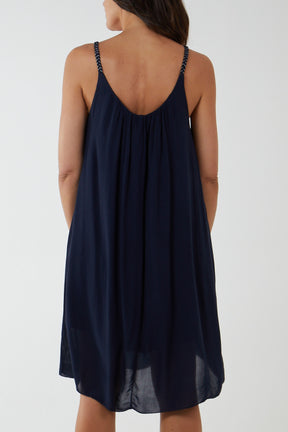 Plaited Strap Cami Shift Dress