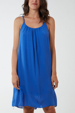Plaited Strap Cami Shift Dress