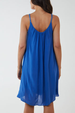 Plaited Strap Cami Shift Dress