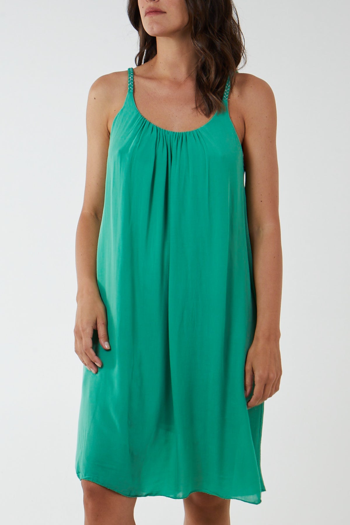 Plaited Strap Cami Shift Dress