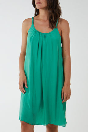 Plaited Strap Cami Shift Dress