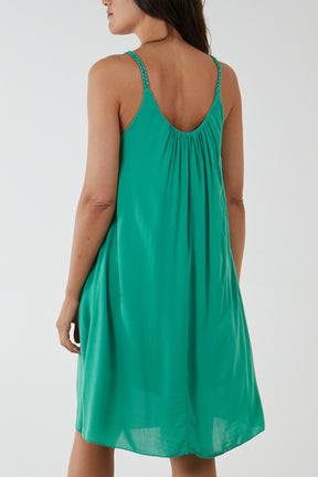 Plaited Strap Cami Shift Dress