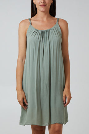 Plaited Strap Cami Shift Dress
