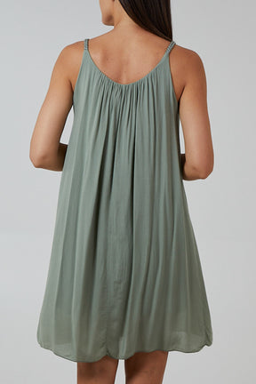 Plaited Strap Cami Shift Dress
