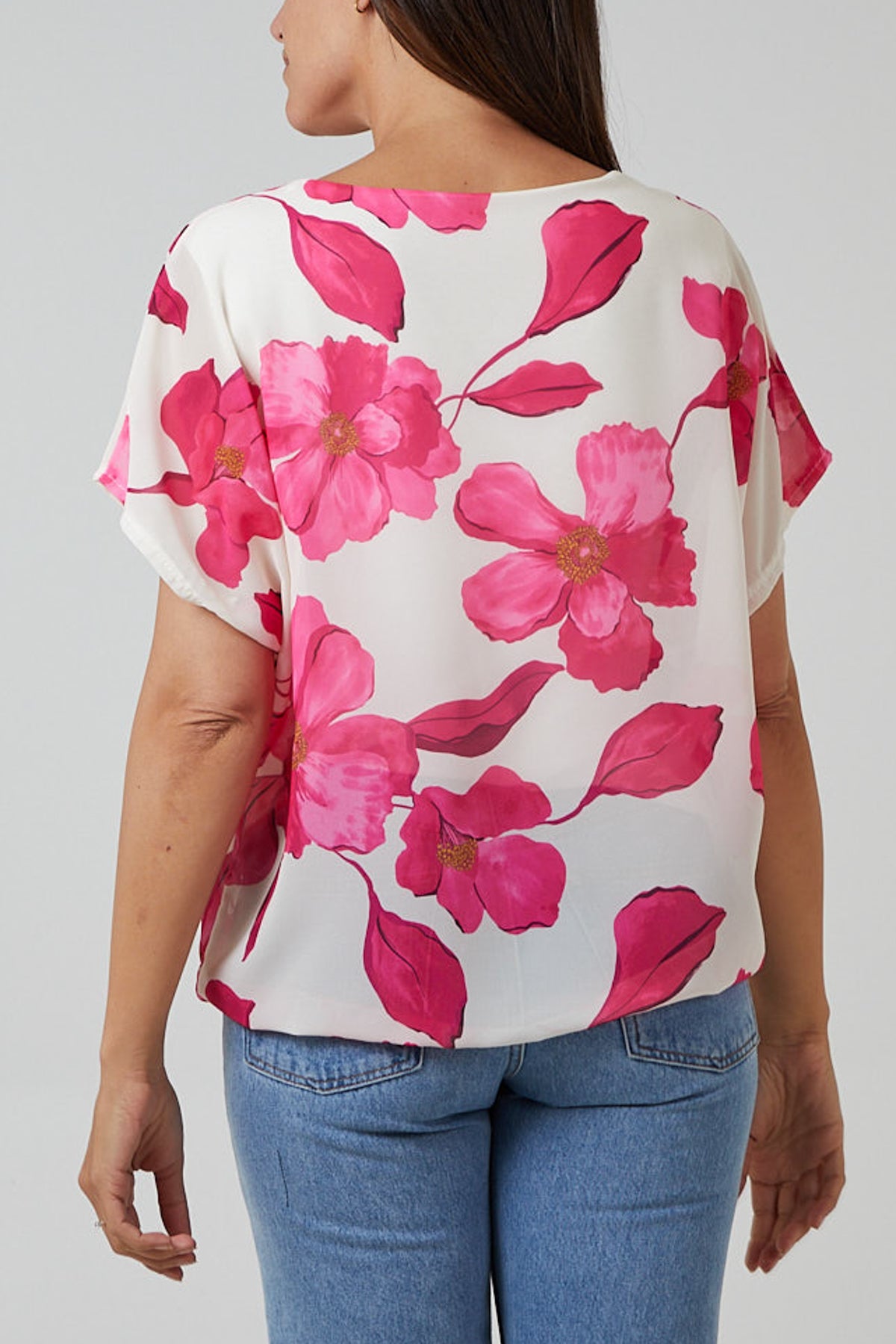 Floral Watercolour Tie Front Blouse