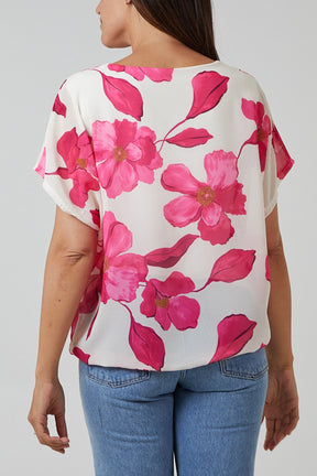 Floral Watercolour Tie Front Blouse