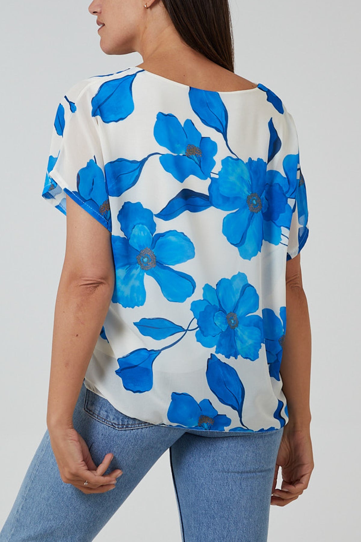 Floral Watercolour Tie Front Blouse