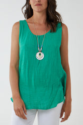 Double Layer Scoop Neck Necklace Vest