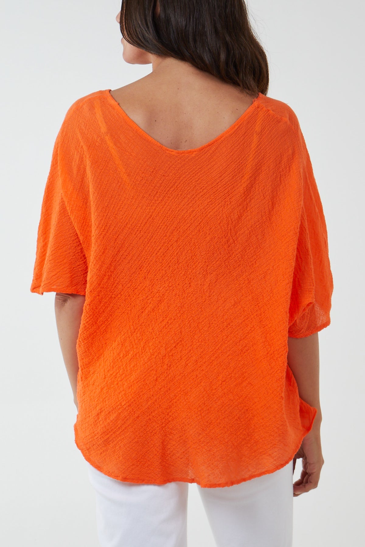 Oversized Cotton Batwing Blouse