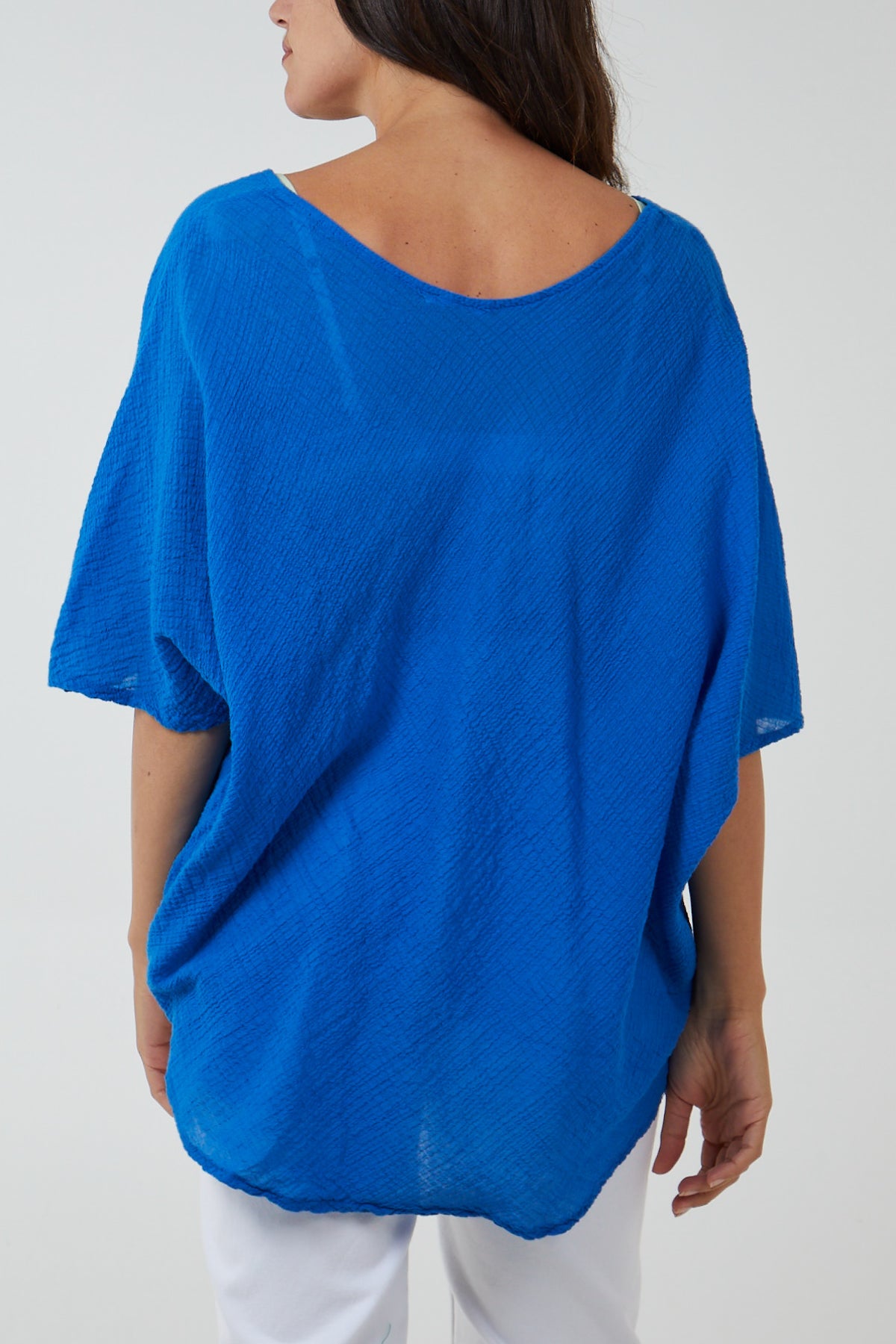 Oversized Cotton Batwing Blouse