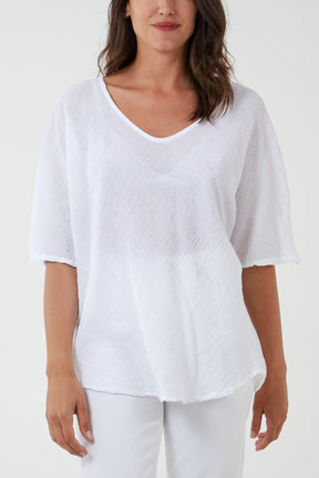 Oversized Cotton Batwing Blouse