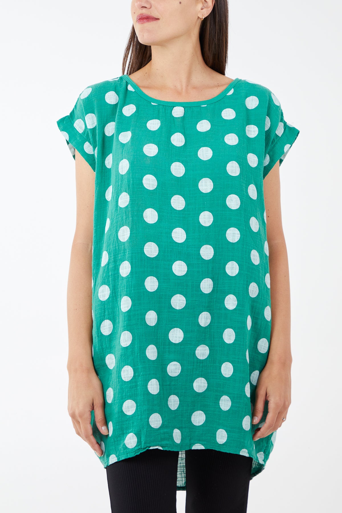 100% Cotton Oversized Polka Dot Top