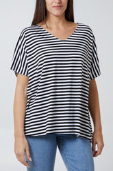 V-Neck Stripe T-Shirt