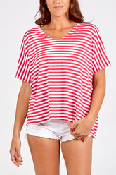 V-Neck Stripe T-Shirt