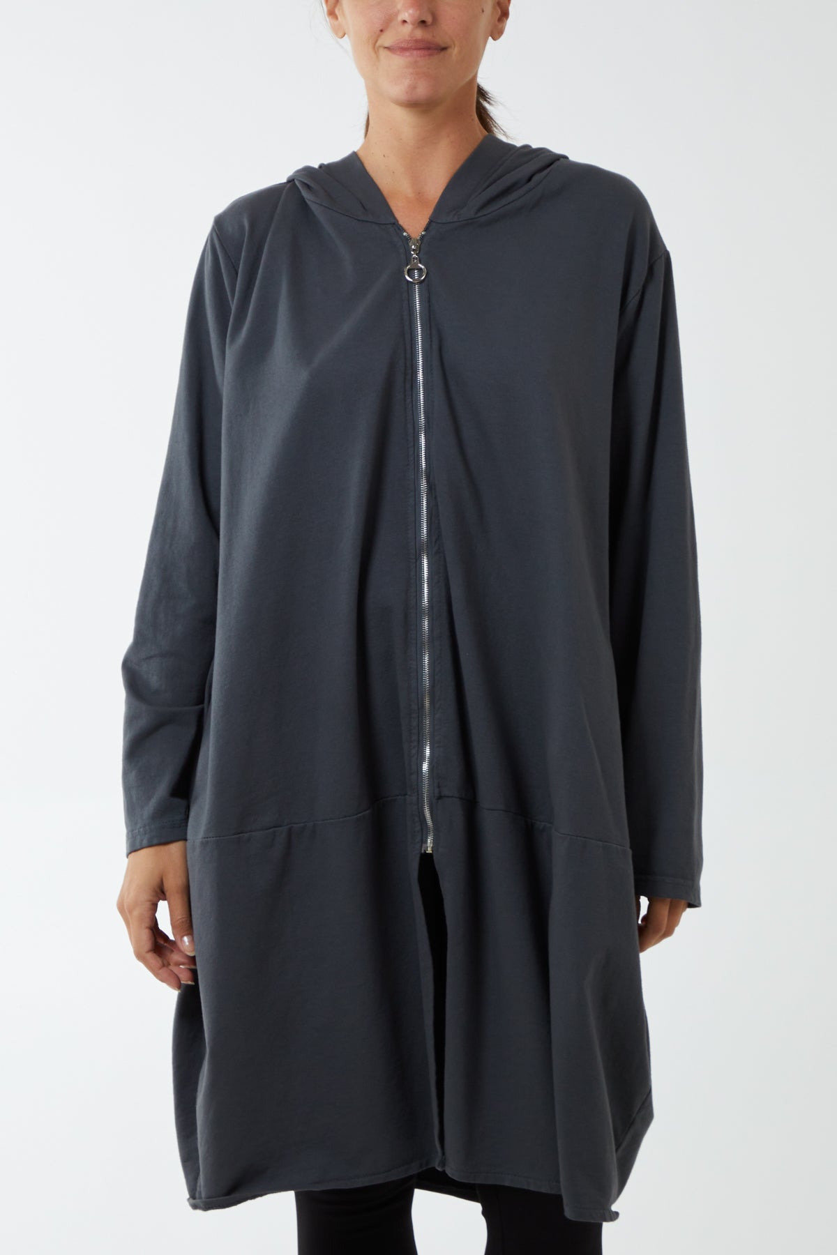 Oversized Cocoon Zip Hoodie