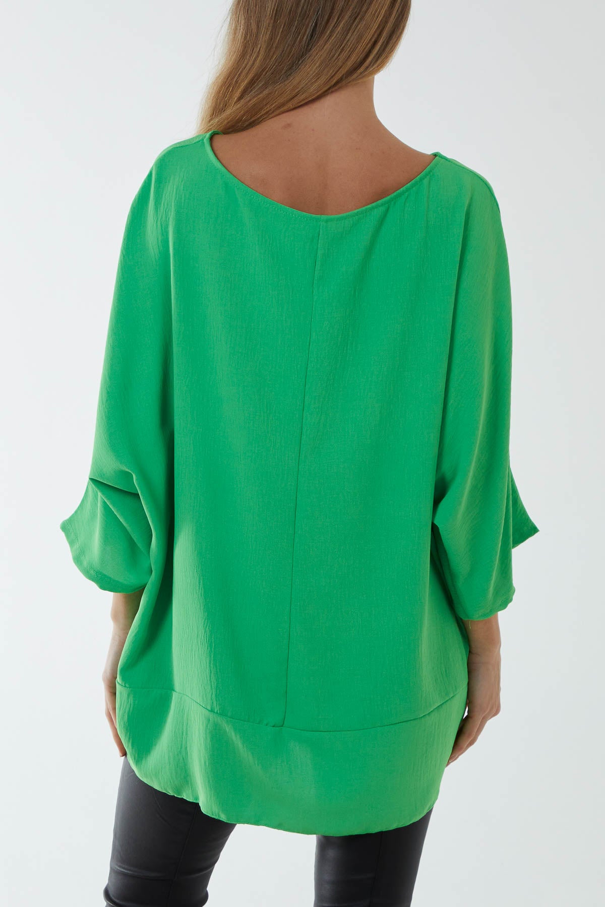 Oversized Twist Knot Hem Blouse