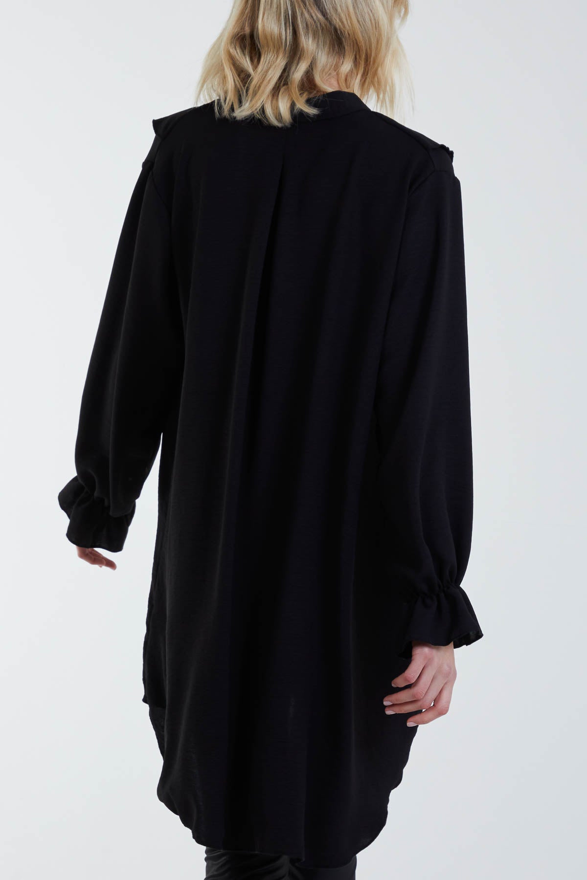 Flounce Poly Crepe Oversized Shirt